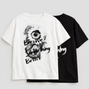 Áo thun unisex Become Something Better, họa tiết con mắt nghệ thuật, phong cách streetwear, cotton 100% co giãn, form rộng
