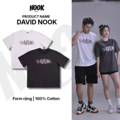 Combo 2 áo thun DAVID NOOK form rộng 100% Cotton