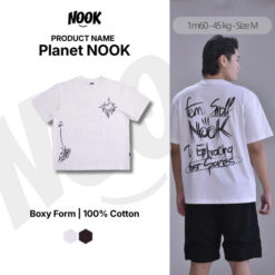 Áo thun PLANET NOOK form rộng màu trắng, đen 100% - A09