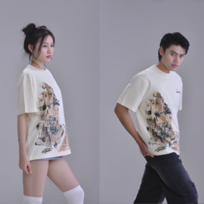 áo thun trắng oversize